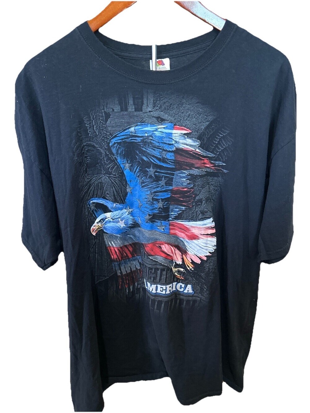 Patriotic Bald Eagle American Flag T Shirt Mens 2XL USA Freedom Graphic